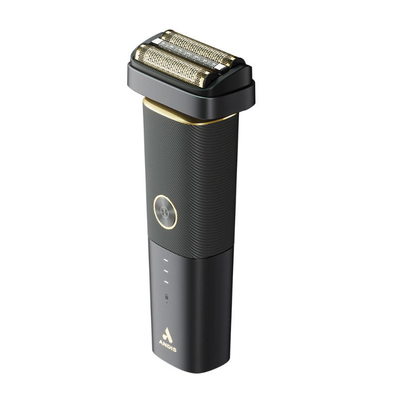 taglia capelli nero ed oro con testina shaver