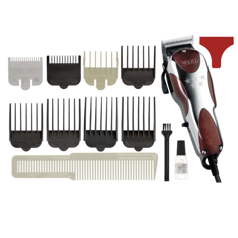 tagliacapelli rosso con accessori e pettine