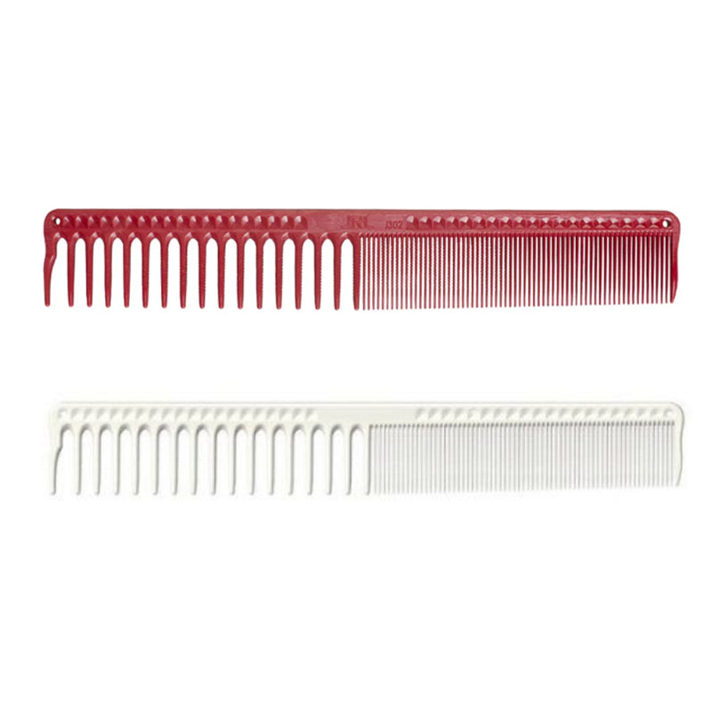 pettini bianco e rosso con denti stretti e larghi