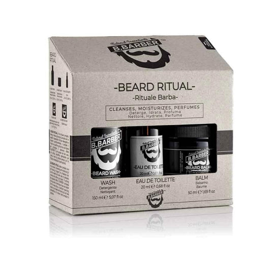 confezione di tre prodotti per la barba