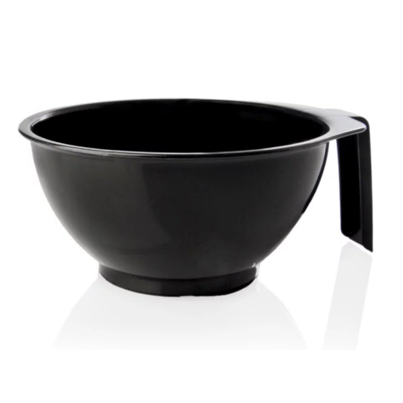 ciotola nera con manico per parrucchieri
