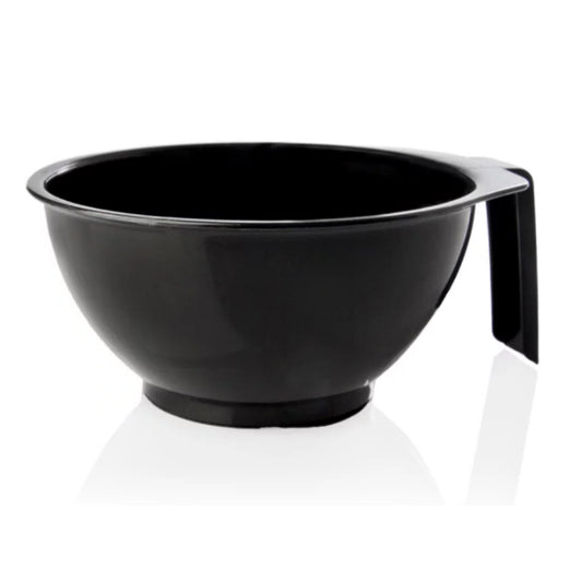 ciotola nera con manico per parrucchieri