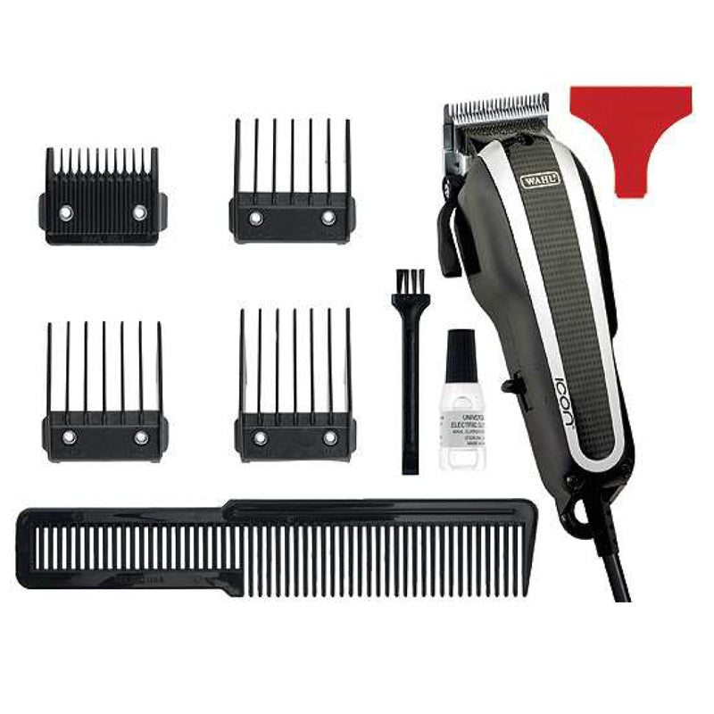 tagliacapelli nero con accessori e pettine