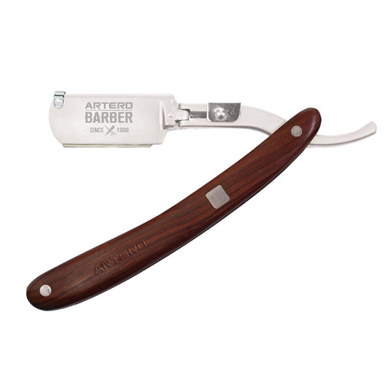 rasoio da barba con manico in legno